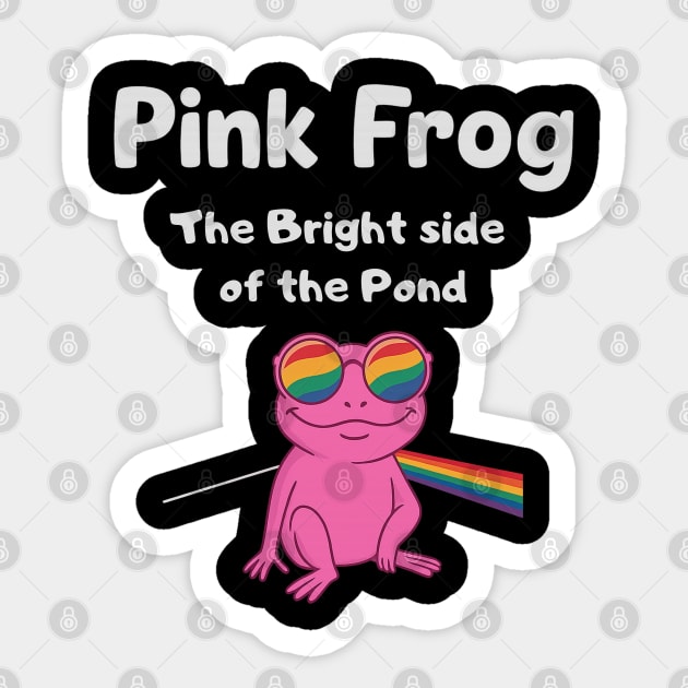 Pink Frog – The Bright Side of the Pond Sticker by Stylecombinator